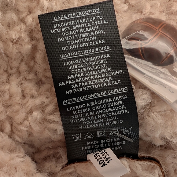 Mercer Collective Atlas Faux Shearling Jacket Cognac Dark Brown Size Large Nwt - Picture 8 of 11